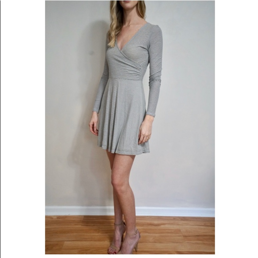 Black and white strip dress